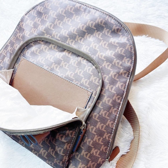 Karl Lagerfeld Backpack Monogram Brown Logo Print main image 6
